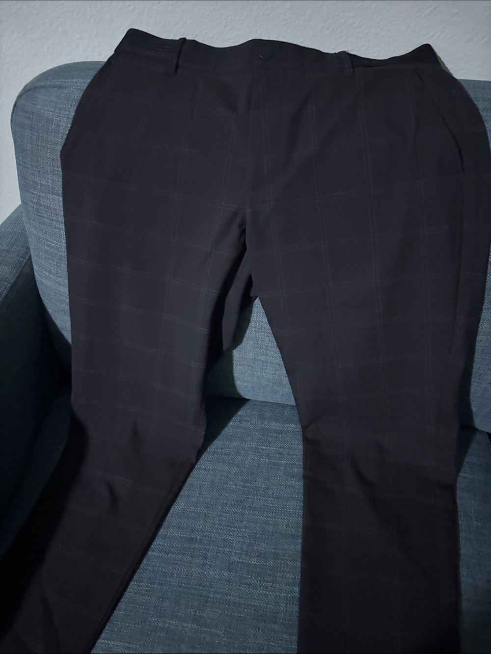 Zara Black Windowpane Suit Pants